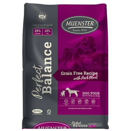 Muenster Perfect Balance Grain Free Recipe with Pork Meal Dry Dog Food ...